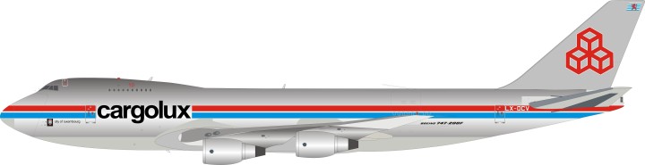 Cargolux Boeing 747-238B LX-DCV City of Luxembourg Polished InFlight IF742CV1018P scale 1:200
