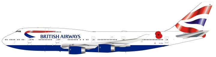 LIMITED British Airways Boeing 747-400 G-CIVJ with stand B-models B-744-POP-1218 scale 1:200