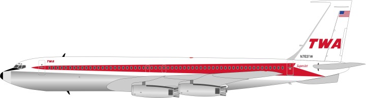 InFlight 200 Die Cast Models TWA Trans World Airways 707-331  Reg# N763TW  Item: IF7071014P 1:200 Scale