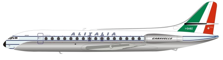 Alitalia Sud SE-210 Caravelle III Polished I-DABZ Inflight IF210AZ0319P scale 1:200 