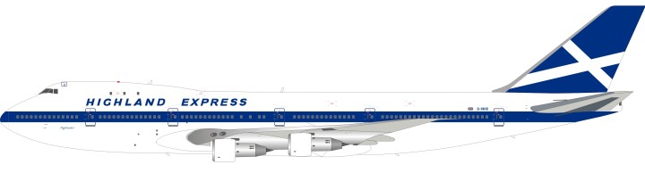 highland Express Airways Boeing 747-100 Reg# G-HIHO With Stand InFlight IF7411216 Scale 1:200