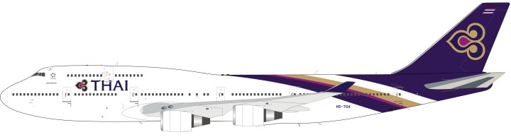 Thai Airways 747-400 Reg# HS-TGA With Stand JFox InFlight JF-747-4-028 scale 1:200