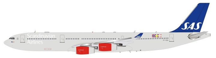 SAS Scandinavian Airbus A340-300 OY-KBA with stand InFlight IF343SK0618 scale 1:200