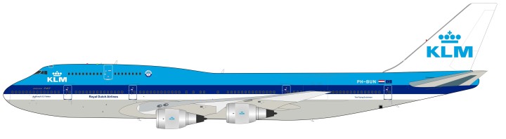 KLM Boeing 747-200 Anthony H. G. Fokker registation: PH-BUN with stand IF742SUD1017 scale 1:200