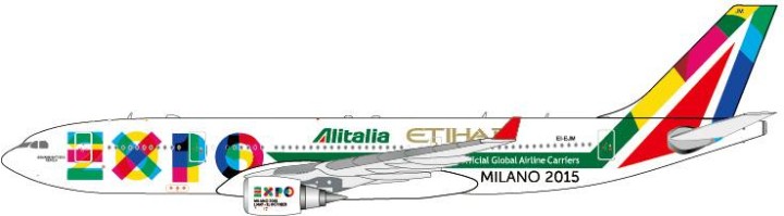 Alitalia A330-200 Expo Milano w/ Antenna EI-EJM JC Wings JC4AZA949 Scale 1:400 