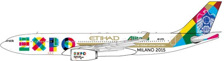 Etihad A330-200 Expo Milano Reg# A6-EYH JC Wings JC4ETD948 Scale 1:400 