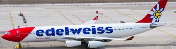 Edelweiss Airbus A340-300 Reg# HB-JMG "Switzerland" JC Wings LH4EDW025 Scale 1:400