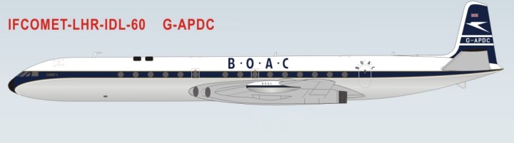 BOAC Comet 60 Years of first scheduled Transatlantic flight G-APDC  Inflight IFCOMET-LHR-IDL-60-P scale 1:200