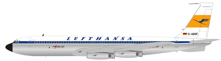 Lufthansa Boeing 707-430 D-ABOF polished with stand InFlight B-704-LH-001P scale 1:200 (