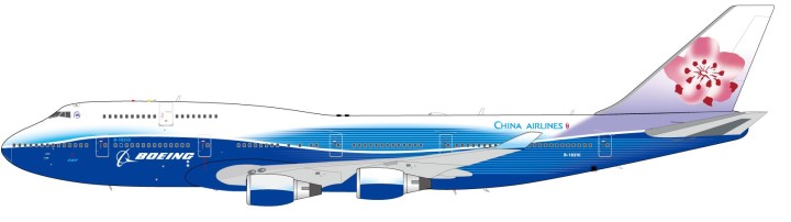 China Airlines B747-409 Boeing House Colors w/Stand B-18210 IFTWN747001 InFlight Scale 1:200