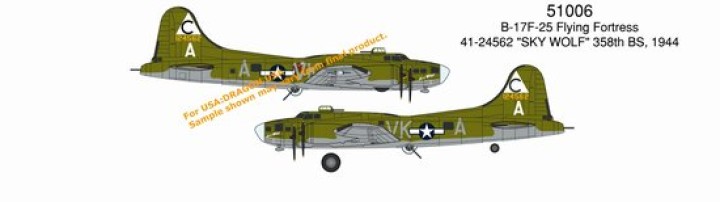 B-17F-25 Flying Fortress, 41-24562 "Sky Wolf" 358th BS, 1944