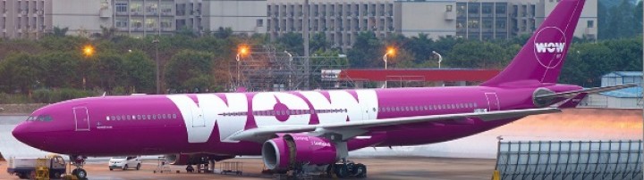 WOW Purple Livery Airbus A330-300 Registration TF-GAY JC Wings LH4WOW005 Scale 1:400