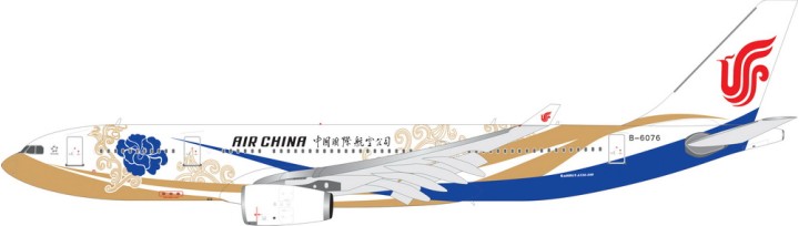 Air China A330-200 "Blue Peony" B-6075 W/Stand Phoenix 20143 Scale 1:200