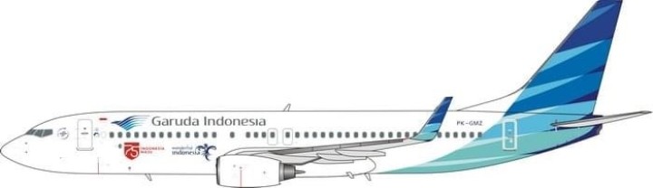 Garuda Indonesia Boeing 737-800W (75 Indonesia) PK-GMZ Phoenix Scale 1:400