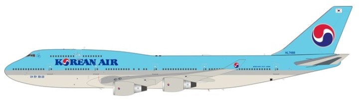 Korean Air Boeing 747-400 Reg# HL7488 Stand Limited to 72 Models JFox JF-747-4-032 Scale 1:200