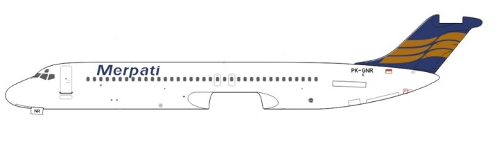 Merpati Douglas DC-9-32 PK-GNR AeroClassics Die-Cast Scale 1:400