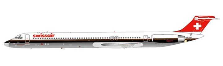 Swiss Air  MD-81 MD-81 (Brown Cheatline) HB-ING LH2SWR093 JCWings Scale 1:200