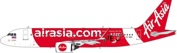 AirAsia "Thai"  Airbus A320 Reg HS-BBX Phoenix 11388 Die-cast Scale 1:400