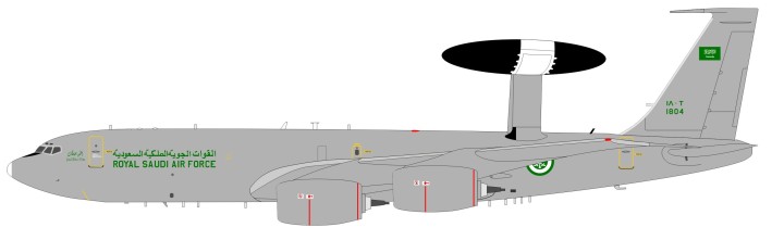 Saudi Arabia Air Force Boeing E-3 B Sentry (707-300) Reg# 1804 Stand IFE31017 Scale 1:200
