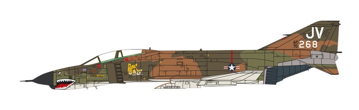 USAF F-4E Phantom II "Paper Tiger" 1972 67-0268 35th TFS 388th TFW AC1008 Scale 1:72 