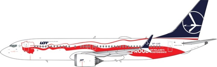 LOT Polish Boeing 737 Max 8 Independence SP-LVD Phoenix 11487 scale 1:400