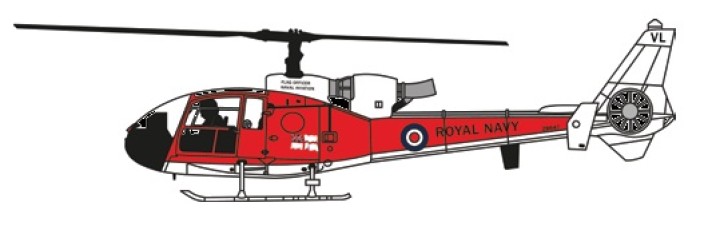 Royal Navy Westland Gazelle Flag Officer Aviation 72 Diecast AV72-24010 Scale 1:72