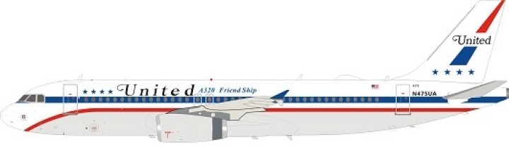 United Airlines Airbus A320-200 N475UA A320 "Friend Ship" W/Stand IF322UA008 Scale 1:200