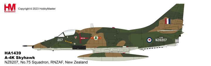 HA1439 Hobbymaster Douglas A-4K Skyhawk NZ6207, No.75 Squadron, RNZAF, New Zealand