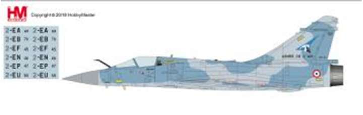 Dassault Mirage 2000 5F 2010 RAF Station UK Armée de l'Air with decals Hobby Master HA1614b scale 1:72