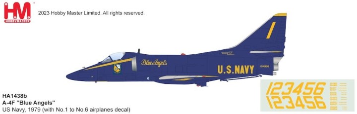 A-4F Skyhawk US Navy, 1979 season, (with No.1 to No. 6 airplanes decal) HA1438B Hobby Master Scale 1:72
