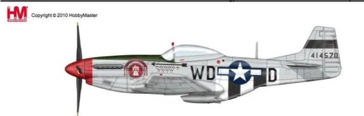P-51D Mustang Captain Ted Lines, 335 FS, 4 FG HA7750 Hobby Master Scale 1:48