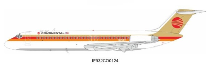 Continental Airlines McDonnell Douglas DC-9-32 N3510T Red Meat Ball  With Stand IF932CO0124 InFlight scale 1:200 