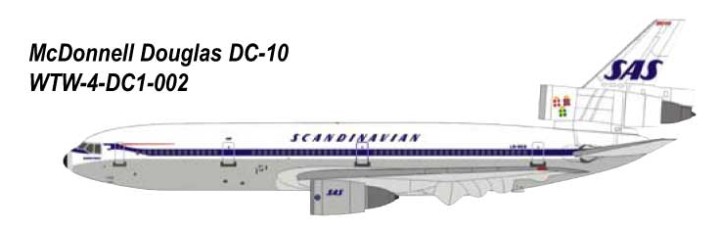 Scandinavian Airlines DC-10 LN-RKB 1:400 Scale Witty Wings