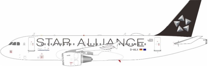 Lufthansa CityLine - Star Alliance Airbus A319-114 D-AILX JF-A319-017L InFlight Models 1:200
