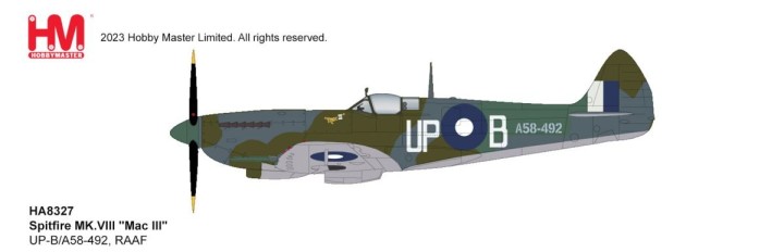 Spitfire MK.VIII “Mac III” UP-B/A58-492, RAAF Hobby Master HA8327 Scale 1:48