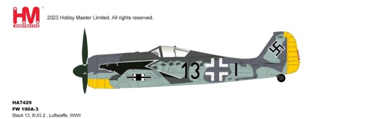 Fw190A-3 Focke-Wulf  Luftwaffe 8./JG 2 Black 13  Hobby Master HA7429 scale 1:48