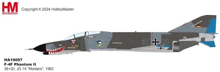 McDonnell Douglas F4F Phantom II Luftwaffe, 38+20, JG 74 "Molders", 1982 Hobby Master 1:72 Air Power Series HA19097 