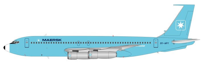 Maersk Air Boeing 720-051B Reg# OY-APY w/Stand InFlight Limited to 60 InFlight IF7201216B Scale 1:200 