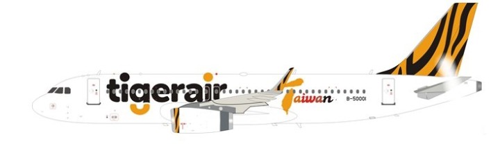 Tiger Airlines Airbus A320-200 B-50001  With Stand IF320IT001 scale 1:200