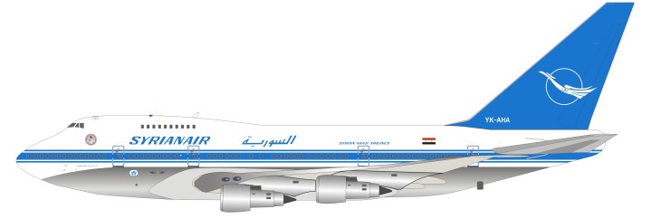 Syrian Air Boeing 747SP Reg# YK-AHA with Stand by Retro Models RM74SP001  Scale 1:200