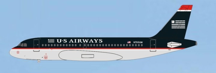 USAirways Airbus A319 N700UW Aero Classics AC19151 Scale 1:400