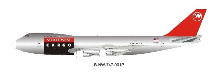 Northwest Airlines Cargo Boeing 747-200 N618US With Stand B-NW-747-001P Scale 1:200