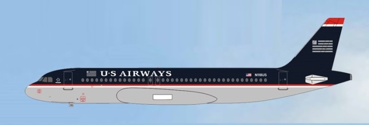 USAirways Airbus A320 N118US Aero Classics AC19179 Scale 1:400