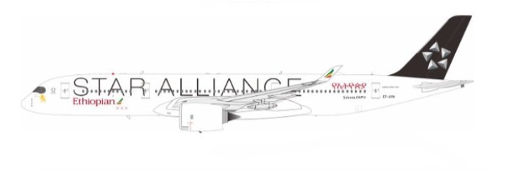 Star Alliance (Ethiopian Airlines)Airbus A350-941 ET-AYN with stand IF359ET0324 Inflight Scale 1:200