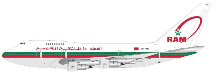 RAM Royal Air Maroc 747SP Reg# CN-RMS With Stand InFlight IF747SP0517 Scale 1:200
