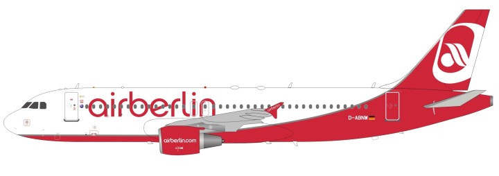 Air Berlin Airbus A320-211 registration D-ABNW with stand Inflight IF320AB001 scale 1:200