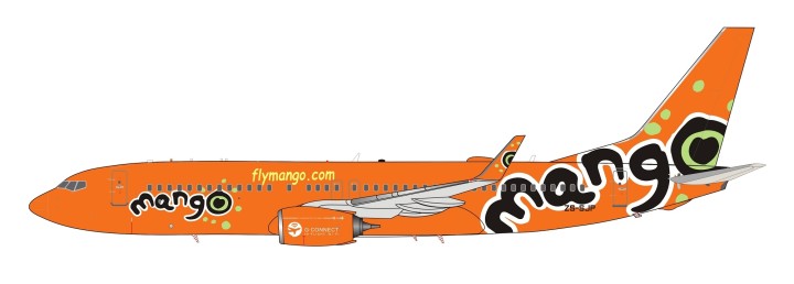 Mango Boeing 737-800 ZS-SJP South Africa with stand InFlight IF738JE0419 scale 1:200	