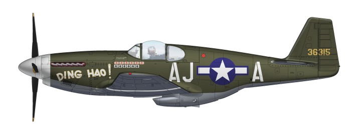 P-51 B Mustang USAF "Ding Hao" Britain 1944 Hobby Master HA8508 Scale 1:48