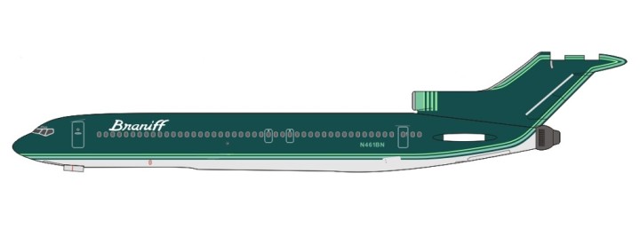 Braniff "Hunter Green"  Boeing 727-200 N461BN Aero Classics Die-Cast Scale 1:400