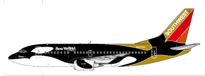 Southwest Airlines Boeing 737-500 Seaworld of California Reg: N507SW XX40471 JCWings 1:400
